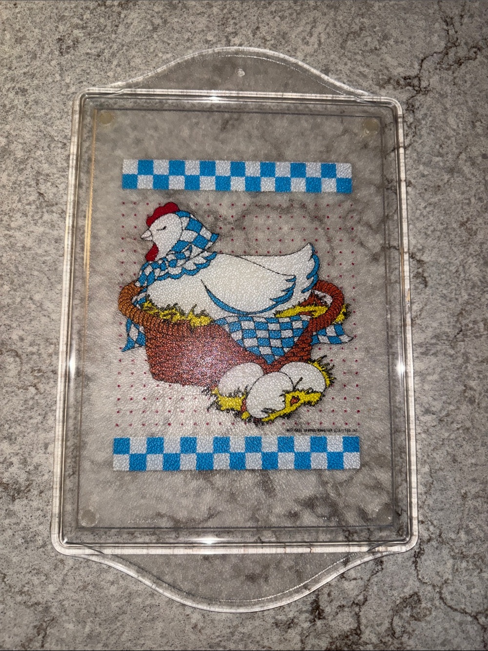 Vintage Country Chicken Bonnet Plastic Wall Hanging Cutting Board Kitchen Cottag